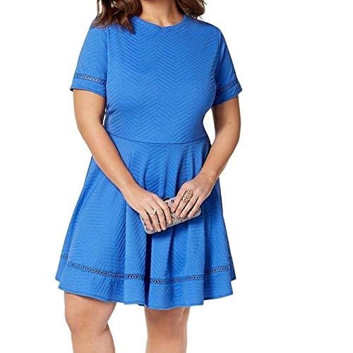 City Studios Trendy Plus Size Textured Fit Flare Dress