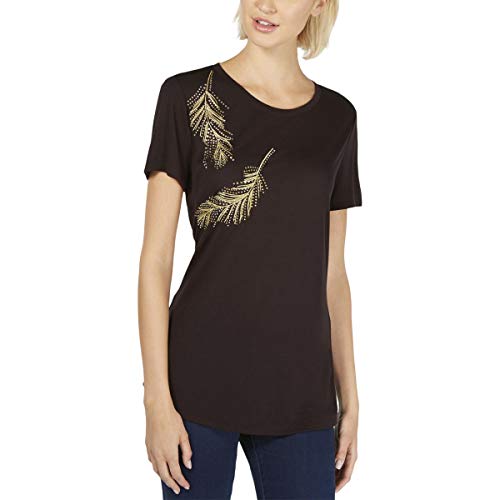 Linen Embellished Feathers T-Shirt