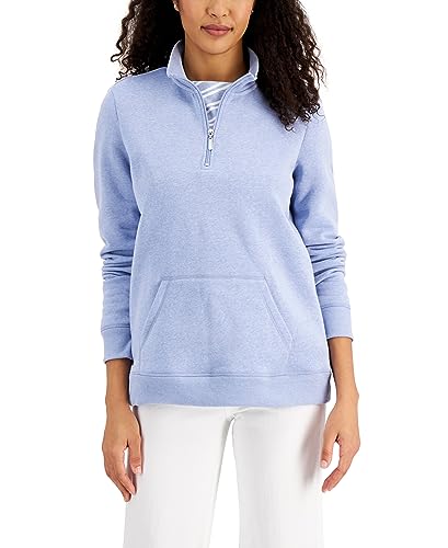 Karen Scott Fleece Quarter Zip Pullover
