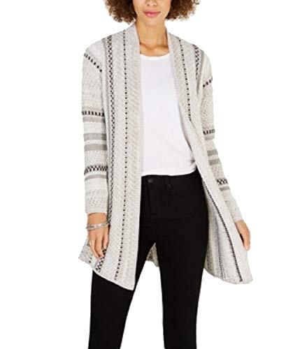 Style & Co Jacquard Stripe Open Front Cardigan
