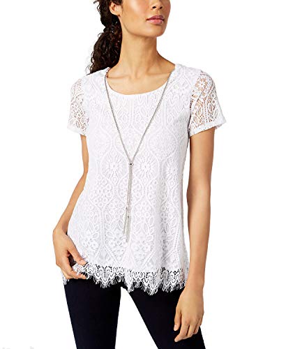 JM Collection Petite Lace Swing Necklace Top