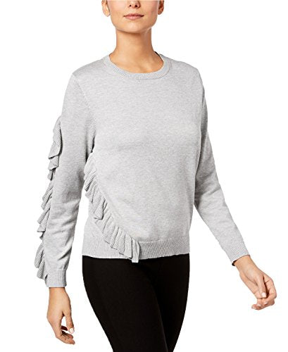 NY Collection Asymmetrical Ruffled Sweater