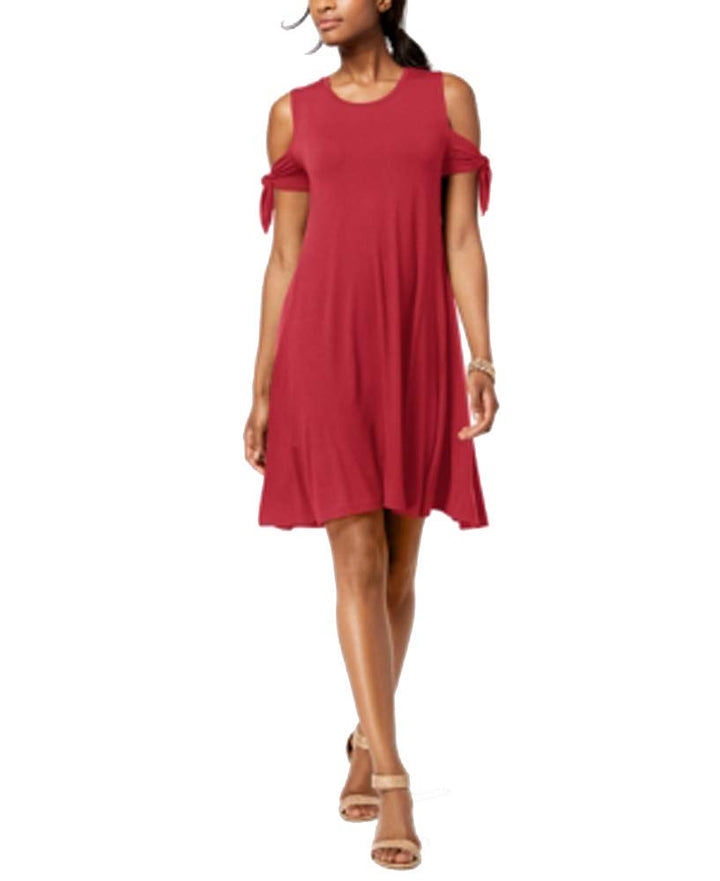 Style & Co Petite Cold Shoulder Tie Sleeve Dress