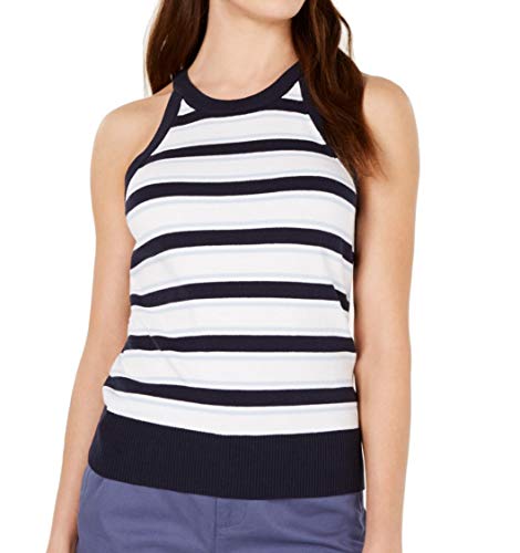 Striped Sweater-Knit Halter Top