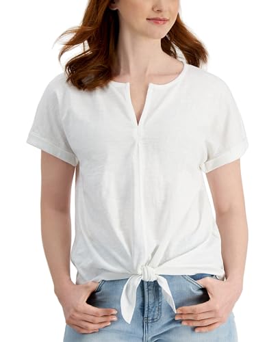 Style & Co Cotton Split Neck Dolman Top