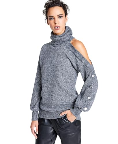 Women's Cold-Shoulder Turtleneck Sweater
