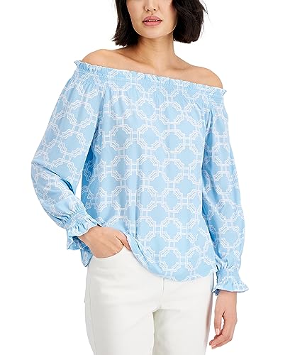 Charter Club Off The Shoulder Printed Top