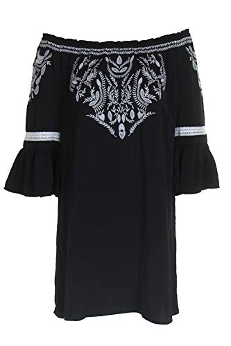 Charter Club Embroidered Bell Sleeve Dress