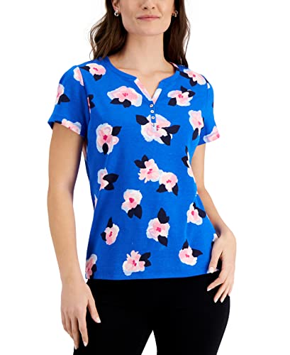 Karen Scott Petite Printed Henley Top