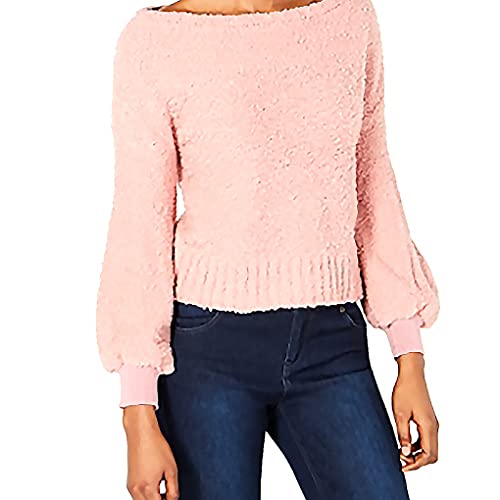Bar III Bishop Sleeve Fuzzy Textured Sweater