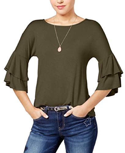 Ultra Flirt Juniors Tiered Ruffle Sleeved T-Shirt