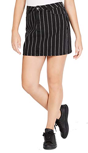 Vanilla Star Juniors Cotton Striped Mini Skirt