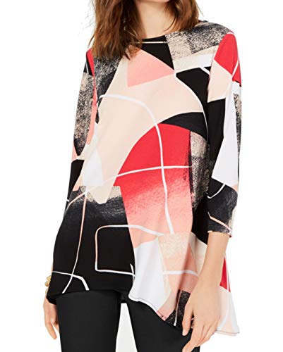 Alfani Printed Handkerchief Hem Swing Top