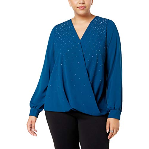 Alfani Plus Size Studded Crossover Top