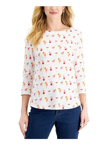 Charter Club Cotton Dot Print Top