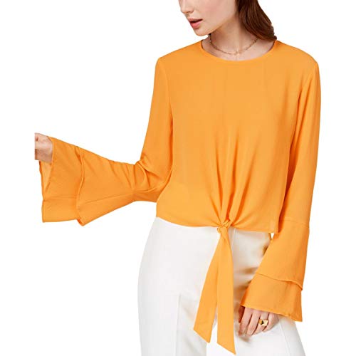 Juniors' Bell-Sleeve Tie-Front Top