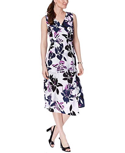 Alfani Petite Printed Faux Wrap Midi Dress