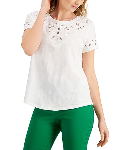 Charter Club Eyelet Embroidered Top