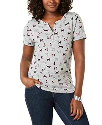 Karen Scott Printed Henley T-Shirt