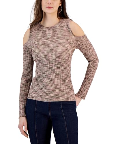 Women's Cold Shoulder Space Dye Sweater