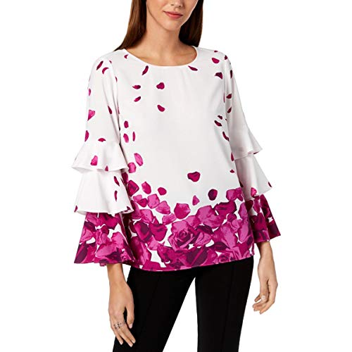 Alfani Ruffle Sleeve Printed Top