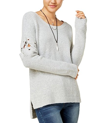Crave Fame Juniors Lace Up High Low Sweater By Almost Famous