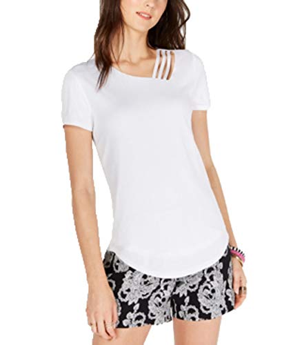 INC Short-Sleeve Asymmetrical Strappy Top