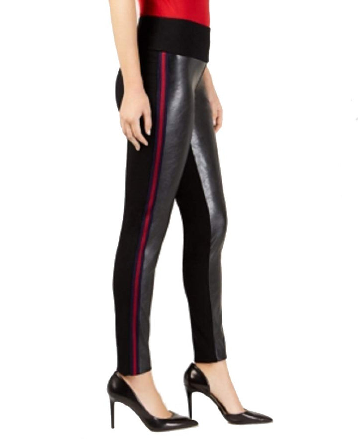 INC Faux-Leather-Front Skinny Pants