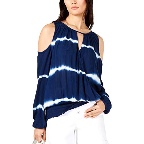 INC Tie-Dye Cold-Shoulder Top
