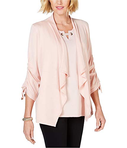 JM Collection Draped Front Ruched Sleeve Cardigan