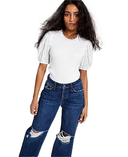 Now This Womens Puff Sleeve Knit Top