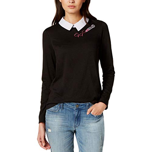 Maison Jules Bow Stripe Collared Top