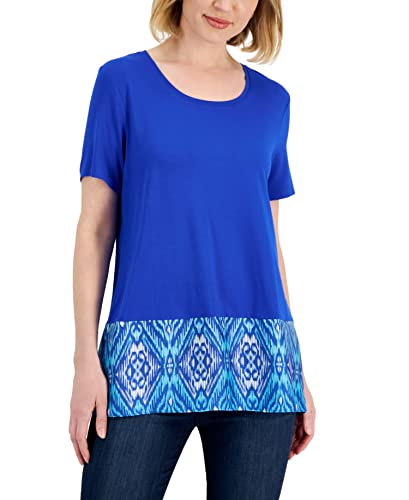 JM Collection Womens Border Print Top