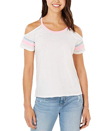 Juniors' Cold-Shoulder Football T-Shirt