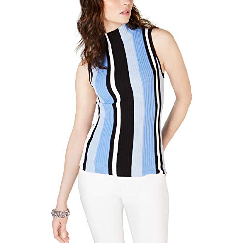 Ribbed Mock Neck Sleeveless Sweater