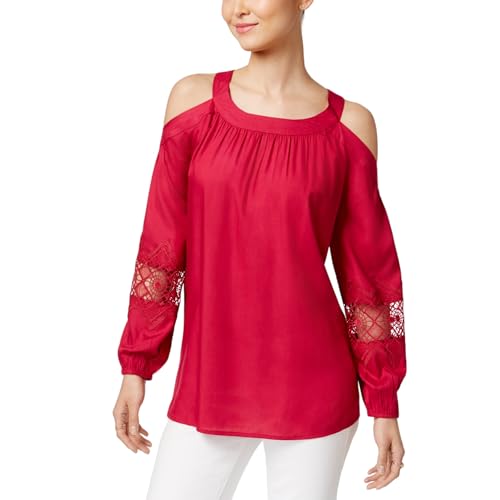 Style & Co. Cold Shoulder Crochet Trim Top