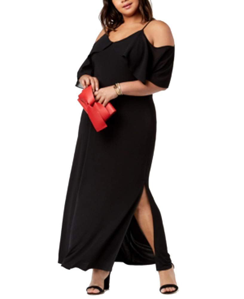 NY Collection Plus Petite Plus Size Cold Shoulder Maxi Dress