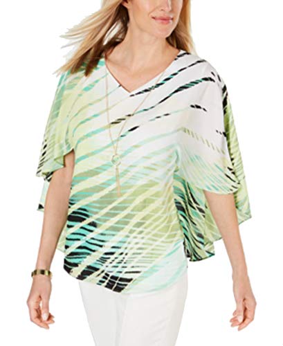 JM Collection Printed Poncho Top