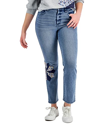 Style & Co Patchwork Straight Ankle Jeans