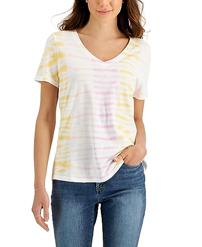Style & Co Cotton Printed V Neck T-Shirt