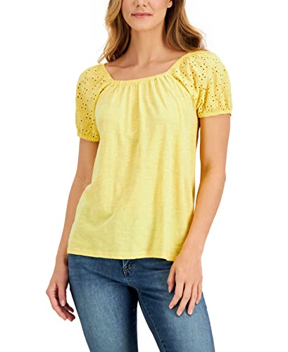 Style & Co Petite Cotton Off The Shoulder Top