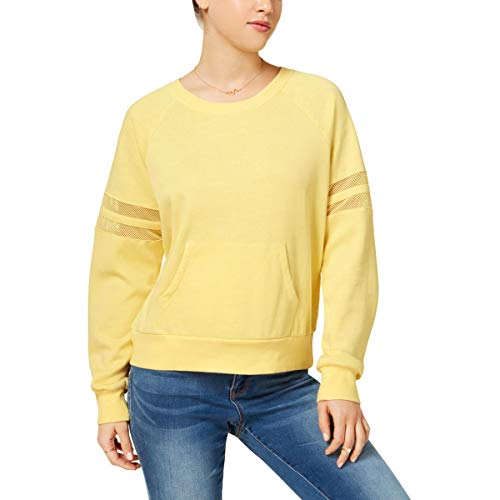 Hippie Rose Juniors Mesh Trimmed Pullover Sweatshirt