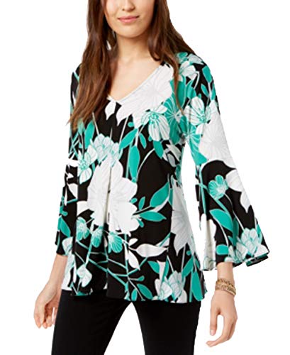 Alfani Petite Printed Bell Sleeve Top
