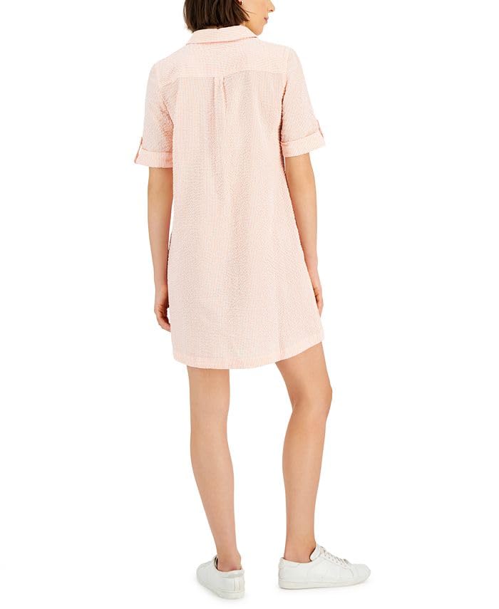 Karen Scott Petite Seersucker Shirtdress
