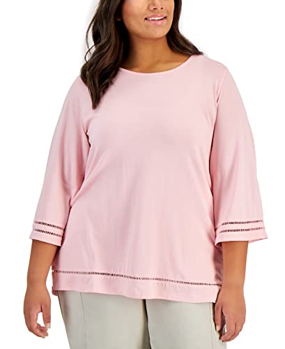 Karen Scott Plus Size Ladder Trim Top