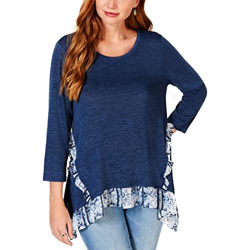 Contrasting-Ruffle Top