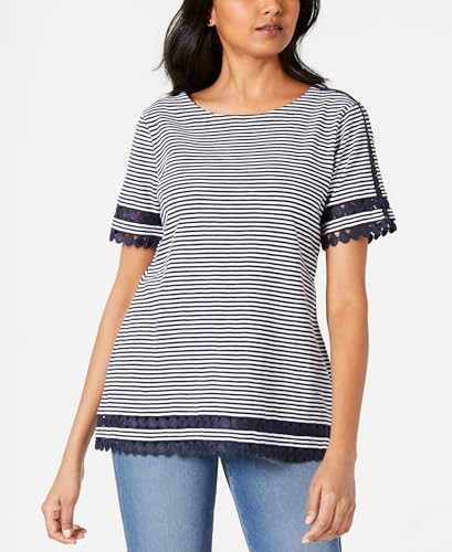 Petite Cotton Circle-Trim Top