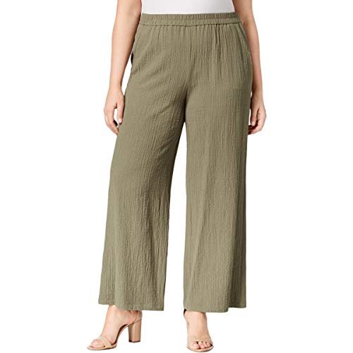 JM Collection Plus Size Textured Wide Leg Pants