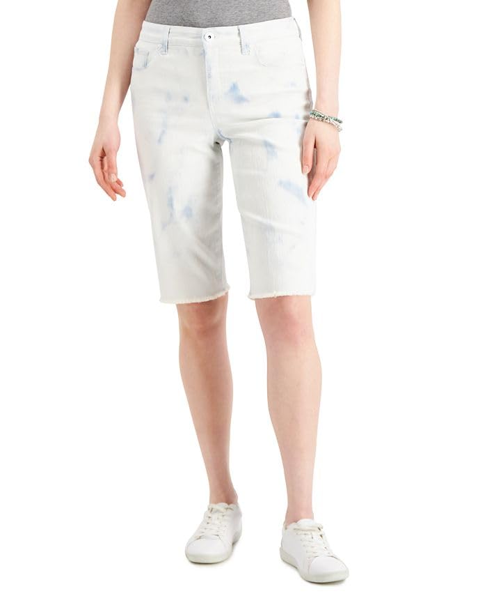 Style & Co Petite Mid Rise Raw Hem Bermuda Shorts