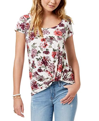 Ultra Flirt Juniors Printed Knot Hem Top